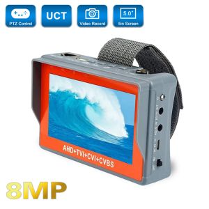 Display 5 inch 8MP CCTV CAMERA TESTER Polstand Portable AHD TVI CVI CCTV Analoge Video Monitor Ondersteuning UTC PTZ voor CFTV -camera