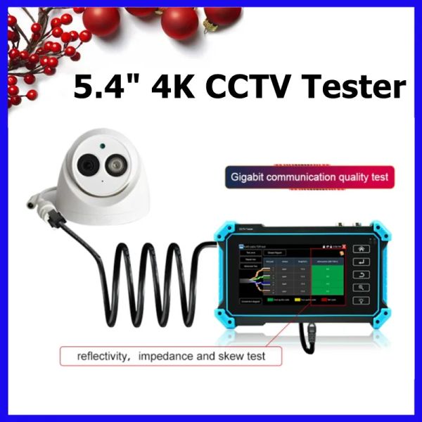 Pantalla CCTV Tester IPC5200C más 5.4 pulgadas Pantalla táctil IPS 8MP IP CVI TVI AHD Analog 5 en 1 VGA 4K HD Entrada HD IP Tester de cámara IP