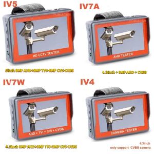 Afficher le moniteur de testeur CCTV IV5 IV7W IV7A Test de caméra analogique 8MP AHD TVI CVI CCTV Test Monitor RS485 PTZ Controller Power 12V Sortie