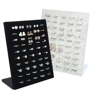 Display mode zwart/grijs fluwelen vitrine case sieradenring displays standbord houder opbergdoos sieraden geschenken doos