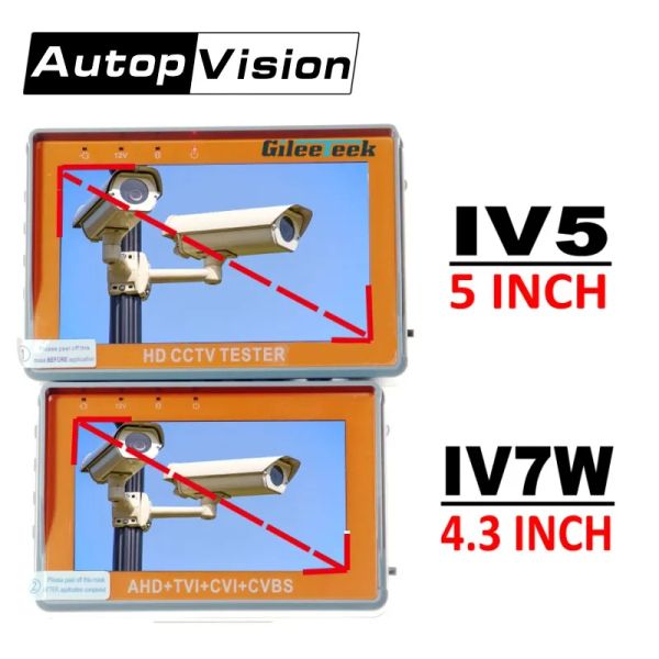 Pantalla IV7W IV5 IV7A 4.3/5 pulgadas 5/8MP CCTV Camera Tester Portabl AHD TVI CVI CVB