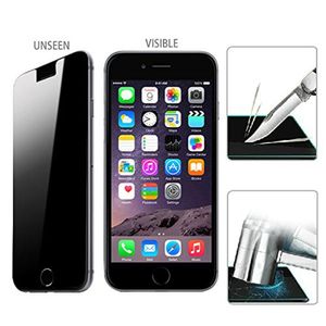 Écran LCD 9H Privacy Film de protection anti-espion pour iphone 5 5s 6 6S 7 Protecteur d'écran en verre trempé Anti Spy Pelicula De Vidro 50pcs / lot