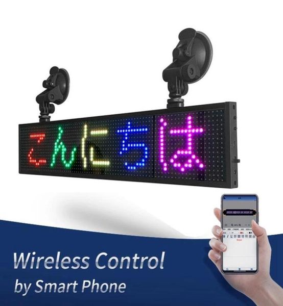 Pantalla P5 50CM 1696 píxeles RGB 12V Panel de señal LED para autobús y coche ventana de vidrio interior pantalla de publicidad de texto en desplazamiento programable 2772566