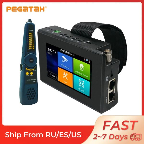 Pantalla PEGATAH 4K AHD/CVI/TVI Pantalla táctil analógica CCTV Tester CCTV Monitor para la cámara Tester de cámara IP Tester Poe Testers Camera