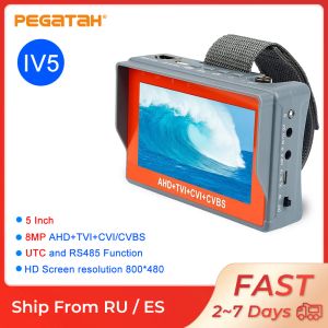 Afficher Pegatah 5 pouces CCTV Tester 8MP AHD Monitor TVI CVI CVBS TESTER PIZ RS485 TESTER UTP Cable Tester Monter Monitor pour la caméra vidéo