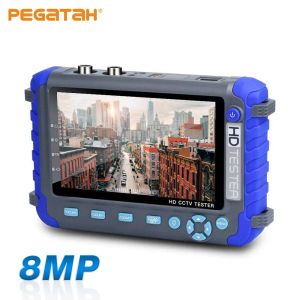 Afficher Pegatah 8MP 4K CCTV Tester Tester Security Camera 5 pouces TFT LCD Monitor pour 4 en 1 TVI AHD CVI CVI Sécurité de sécurité Tester Video