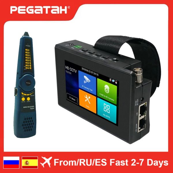 Afficher le Testeur CCTV PEGATAH IP CAMERIE AHD MINI MINI MINI MINI 4K HDMI VGA IPC TESTER CCTV POE Moniteur portable CFTV Test de câble de caméra