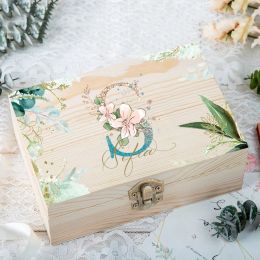Boîte à souvenirs en bois avec nom personnalisé, boîte de proposition de demoiselle d'honneur de mariage, organisateur de rangement de bijoux, coffrets cadeaux pour demoiselles d'honneur