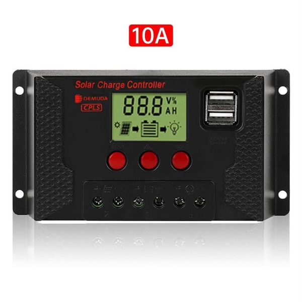 Pantalla PWM Protección de batería solar Panel inteligente Regulador Controlador de carga 10A-30A DC12V 24V 48V ATV Parts275W