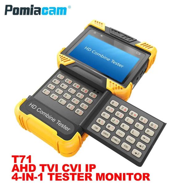 Pantalla T71 CCTV Tester NonTouch Screen AHD TVI CVI CVBS H.265 4K IP Cámara IP KeyButton Tester Monitor PTZ Controlador RJ45 Prueba de cable