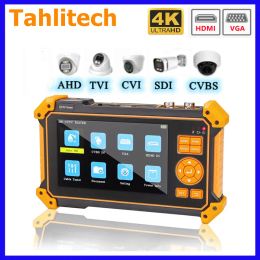Display Tahlitech CCTV Tester Camera HD Coaxiale 4K 8MP ADH TVI CVI CVBS CAMERA TESTER MET KABEL TEISTER 5 inch TFTLCD -schermmonitor