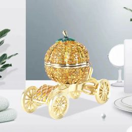Toon trinketbox Assepoester koets juwelen kisten creatieve geschenken ornament -strass kristal pompoenwagen voor familie