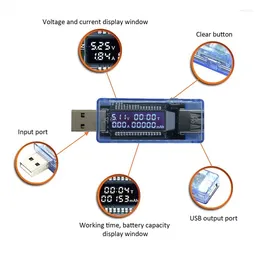 Affichage de la tension et de l'ampèremètre 3-9V 0-3A Courant Capacité de la batterie du testeur de puissance mobile V20