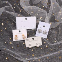 Afficher en gros 100pcs / lot Handmade DIY Paper S925 Carte de bijoux avec en plastique PVC Hook Velvet Drop Boes Boucrages Cartes de cartes de package