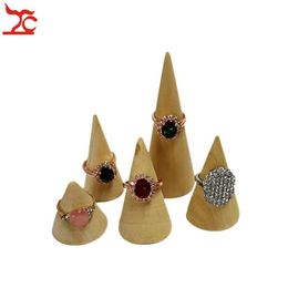 Présentoir en bois pour bague de doigt, support de bijoux en forme de cône, organisateur, vitrine, supports de bague, support de rangement de bijoux 1280y