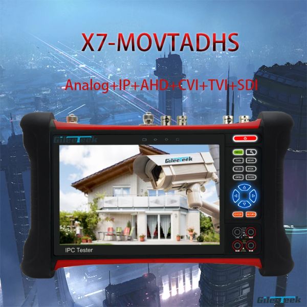 Afficher le Testeur de caméra analogique X7MOVTADHS IP 8MP Monteur de testeur CCTV avec analogique + LP + AHD + CVI + TVI + SDI 6 dans 1 Tester CCTV multifonction
