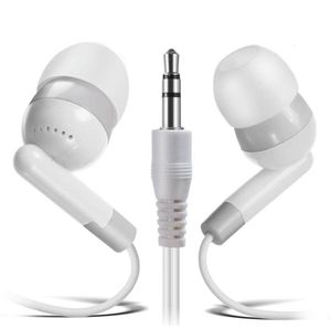 Écouteurs intra-auriculaires jetables, jack 35mm, oreillettes pour enfants, en vrac, couleur blanche, pour les écoles, 100 paquets, 1239940