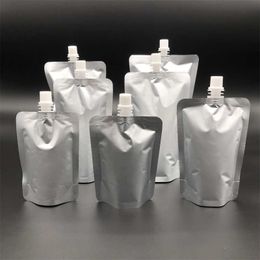 Bolsas desechables para beber bebidas de papel de aluminio 100 ml 150 ml 200 ml 250 ml 300 ml 400 ml 500 ml Bolsa de boquilla de plástico para leche, té, café, jugo de naranja