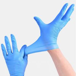 guantes azules desechables material de nitrilo goma resistente a los ácidos protección del hogar guantes de limpieza guantes protectores Hay caja T3I5726