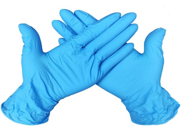 Gants de nettoyage jetables DHL Blue Powder Nitrile Latex Rubber PVC Gants Gants de cuisine non glissade