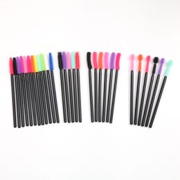 Brosse à Mascara jetable en Silicone coloré, démaquillant pour les yeux, rouleau de soins, appareil de greffage