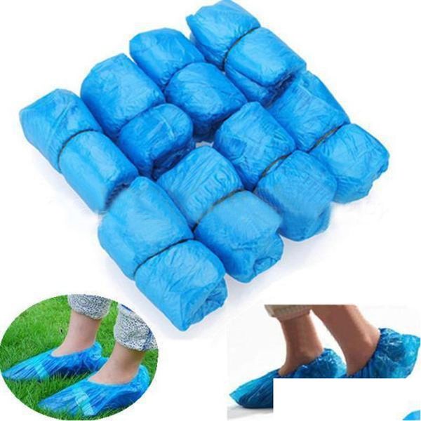 Couvertures jetables 100Pcs / Lot Couvre-chaussures Kits d'entretien des chaussures Drop Shi Ers Plastique Pluie Imperméable Boot Delivery Home Garden Kitchen Dining Dh24O