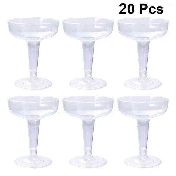 Tasses jetables Paies 10 / 20pcs Plastics Red Cocktail Loutures flûtes Buan à gobelet