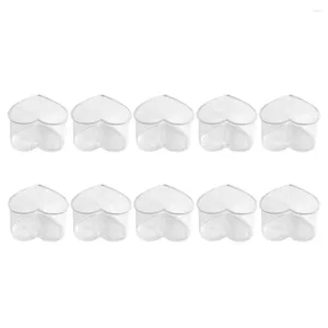 Cuilles jetables Paies 10 PCS Coupe d'air en forme de cœur Poudding transparent compact Clear Mousse en plastique Remplaçable Tiramissu Médailles
