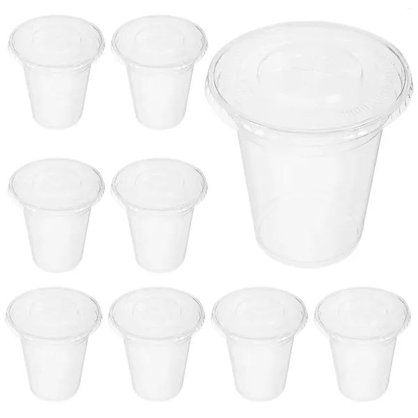 Gobelets jetables pailles 10 pièces ensemble de gobelets en plastique Standard Smoothie la tasse à café glacé pour animaux de compagnie