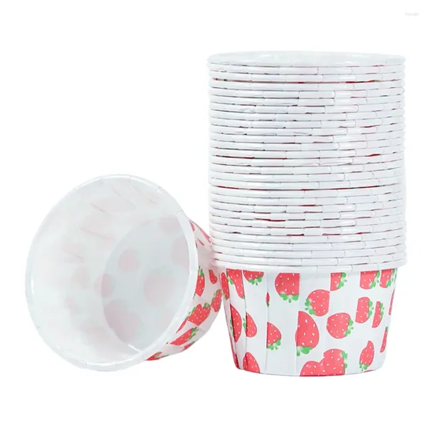 Tazas desechables pajitas 100 pcas pasteles regalos de Navidad de papel muffin estuches tazones de postre bandeja de galletas