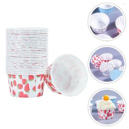 Gobelets jetables pailles 100 pièces papier gâteau cuisson résistant à l'huile accessoires de magasin emballage enveloppes de crème glacée Sundae