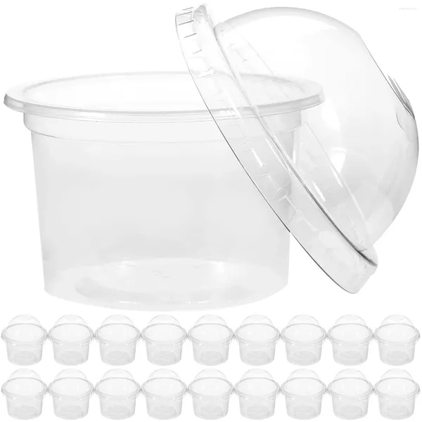 Gobelets jetables pailles 100 pièces | Tasse à glace, bols à Dessert, récipients alimentaires en plastique, Pudding Pp