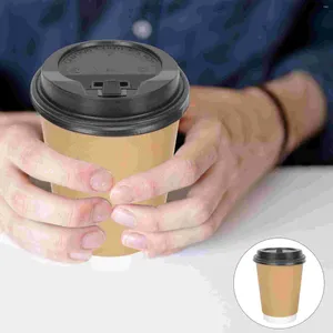 Tass jetables Paies 100 pcs d'épaisseur de café en papier lait à boire à l'espresso tasse avec boisson de couvercle Emballage d'extérieur