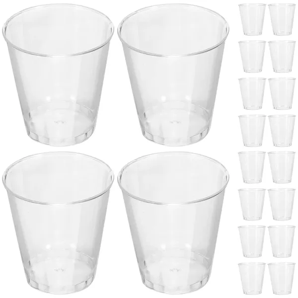 Tazas desechables pajitas 100 pcs copa de vino pequeña copa de plástico de copa de agua bebida bebida