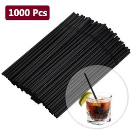 Gobelets jetables pailles 1000 pièces en plastique noir pour cuisine barre à manger accessoires Cocktail Rietjes boisson Pajitas fête Cannuccie 221007