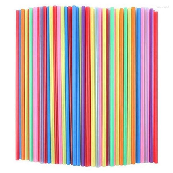 Gobelets jetables pailles 1000 pièces 10.3 pouces, plastique à boire Extra long, couleurs vives assorties pour fête