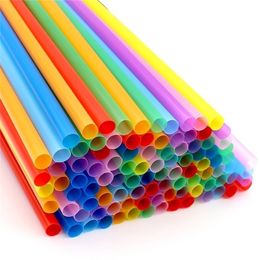 Gobelets jetables pailles 100 pièces paille de thé à bulles 11mm de large en plastique potable sans BPA réutilisable pour Boba Milkshake Smoothie Slushie jus 221007