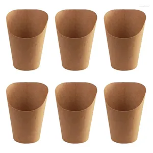 Gobelets jetables pailles 100 pièces, fournitures de desserts de fête à emporter, gâteaux de cuisson, bouffées d'œufs, frites, chips, collations, support en papier Kraft