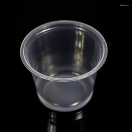 Tazas desechables pajitas 100 piezas bebiendo vela transparente taza a prueba de viento 80 ml de plástico de plástico pequeño suministros de bebidas para la fiesta del hogar pequeño