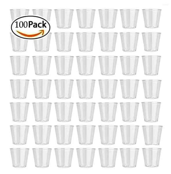 Tasses jetables pailles 100pcs mini plastique en plastique verêt