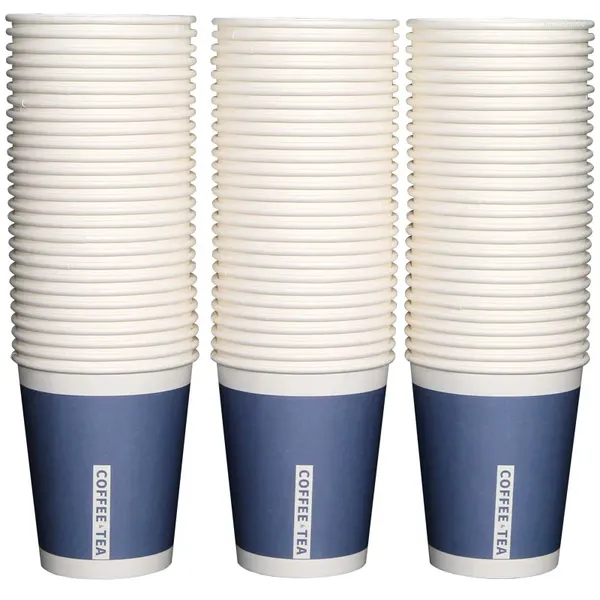 Vasos desechables con pajitas, 100 unidades/paquete, 250ml, taza de papel personalizada, suministros para fiestas de café