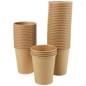 Tasses jetables pailles 100pcs / emballage en papier tasse de café en papier convivial accessoires de consommation de thé