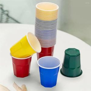Paignes de tasses jetables 100pcs / ensemble 450 ml Red Plastic Cup Party Bar Restaurant Supplies Moyen ménager