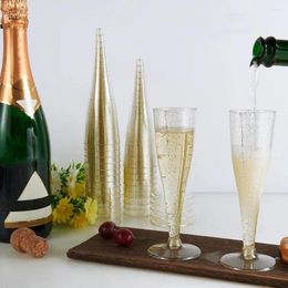 Tasses jetables Paies 10pcs 4,5 oz / 135 ml Cocktails gobelet Certe de boisson à bois d'alcool Verres à vin rouge flûte champagne