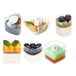 Paies jetables Paies 10pcs Mini dessert pour la fête Small Plastic Shooter Pudding Fruit Ice Cream