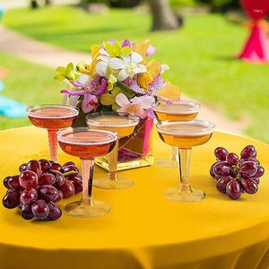 Vasos desechables con pajitas, 10 Uds., copas de champán de plástico, vasos transparentes para fiestas, copa con purpurina