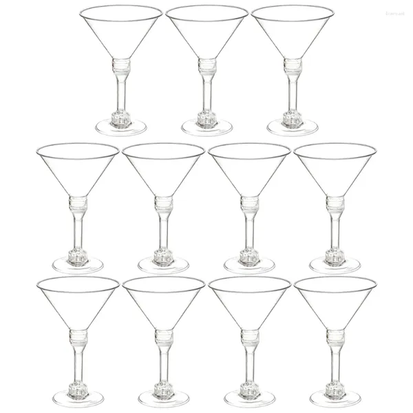 Gobelets jetables pailles 12 pièces verres clairs gobelets Cocktail glace tasse pour fête en plastique