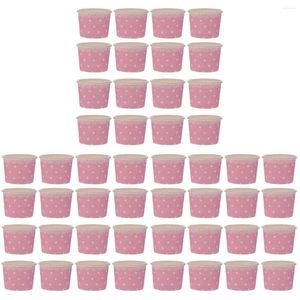 Tazas desechables pajitas 150 pcs tazones de helado tazón taza de papel de bañera contenedor gelatina