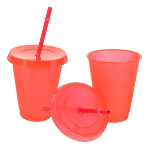 Gobelets jetables pailles 2 pièces couvercles en plastique couvercle de paille bouteilles d'eau en vrac tasses à café gobelets voyage