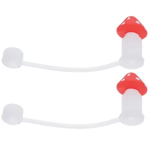 Cuilles jetables Paies 2 PCS Small Mushroom Plaw Cap Pouche mignonne Reutilisable Couverture de Silicone